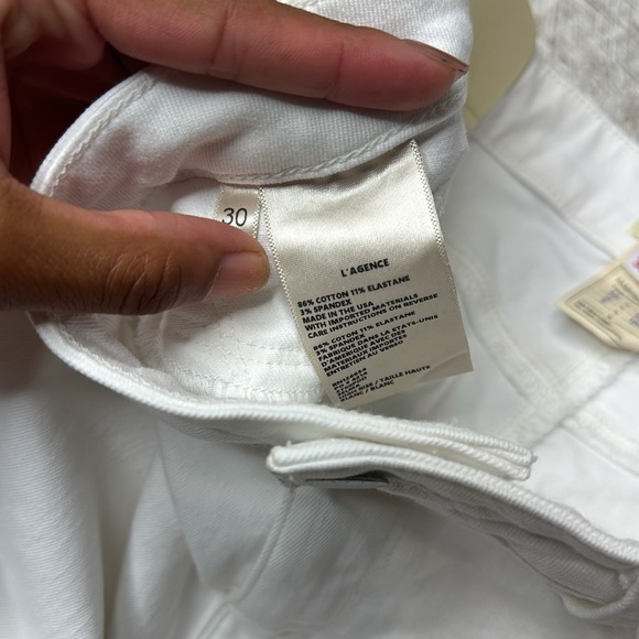 L'AGENCE Selma High Rise Sleek Baby Boot in Blanc Size 30 NWT - Picture 6 of 16